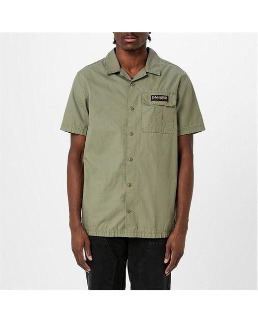 Napapijri Green Napa Boyd Ss Shirt Sn43 for men