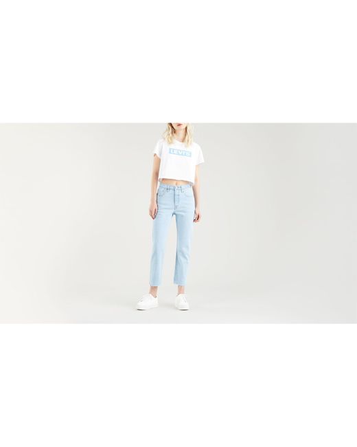 Levi's White 501 Cropped Jeans