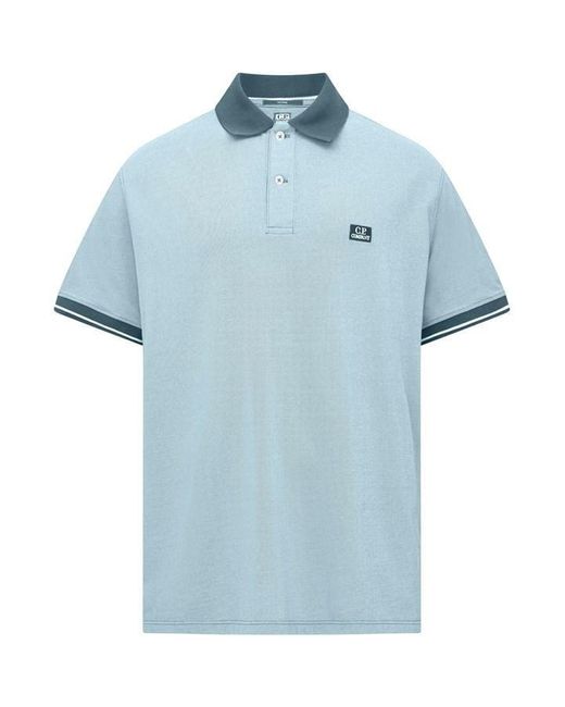 C P Company Blue Tacting Short Sleeve Polo Top for men