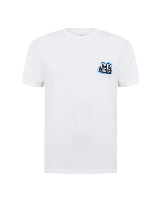 C P Company White Cp Logo T-shirt Sn42 for men