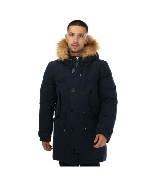 Pretty Green Blue Somme Parka Jacket for men