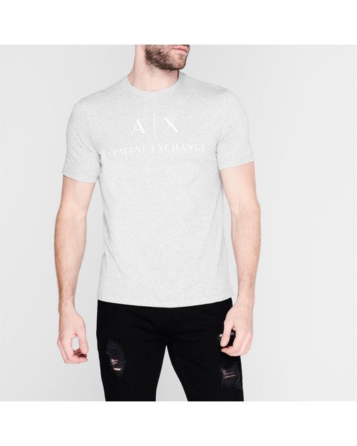 ARMANI EXCHANGE White Logo T Shirt for men