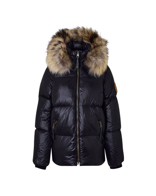 ARCTIC ARMY Blue Fur Puffer Jacket