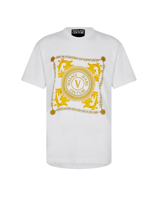 Versace Jeans Couture White Foulard T Shirt for men