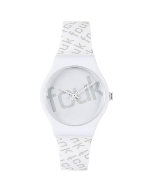 French Connection White Fc Anlg Wd Watch 99