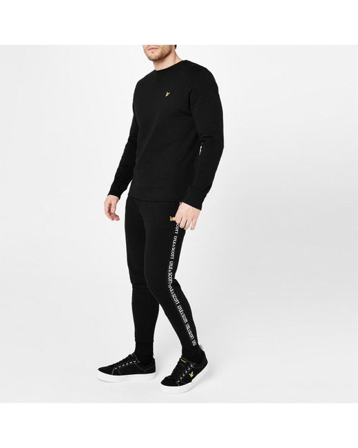 Lyle & Scott Black Tape Jogging Bottoms for men