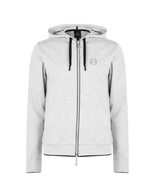 ARMANI EXCHANGE Logo Hoodie in Grey for Men Lyst UK