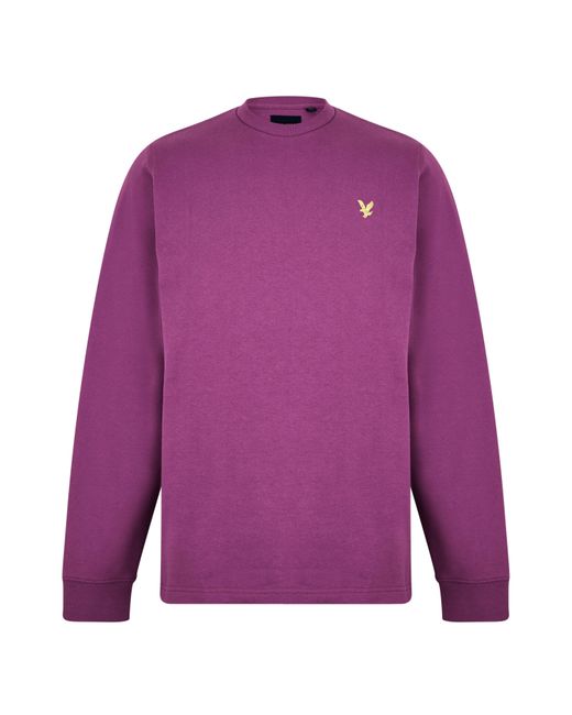 Lyle & Scott Purple Ovszd Crw Smpl for men