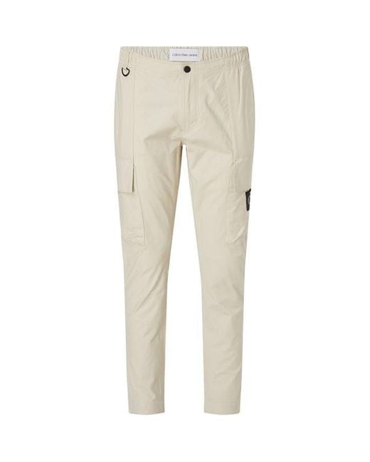 Calvin Klein Natural Skinny Washed Cargo Trousers for men