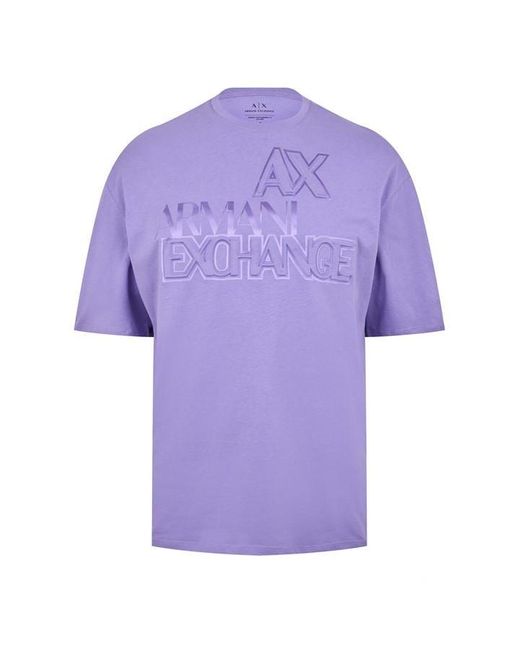Armani Exchange Purple Outline T Shirt for men