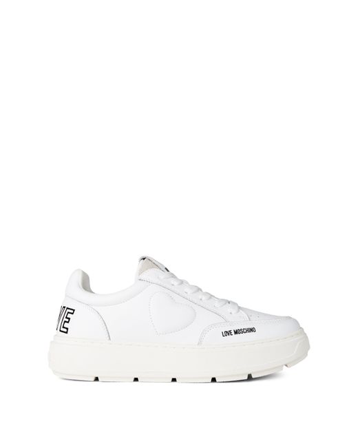 Love Moschino White Logo Low Top Trainers