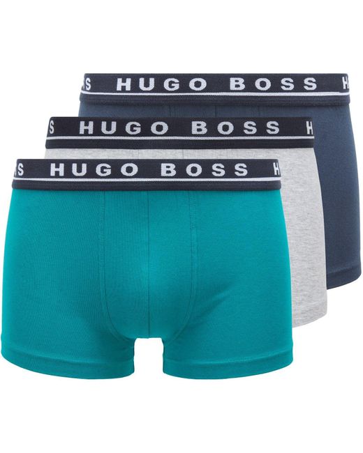 Boss Blue Boss 3 Pack Logo Trunks for men