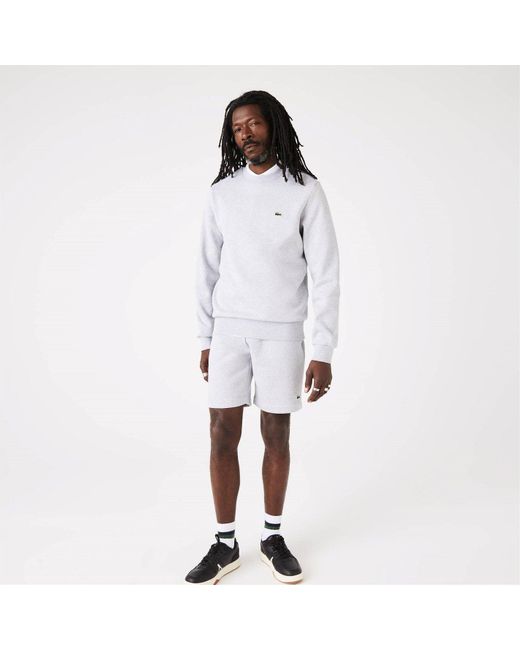 Lacoste White Fleece Sweatshirt for men