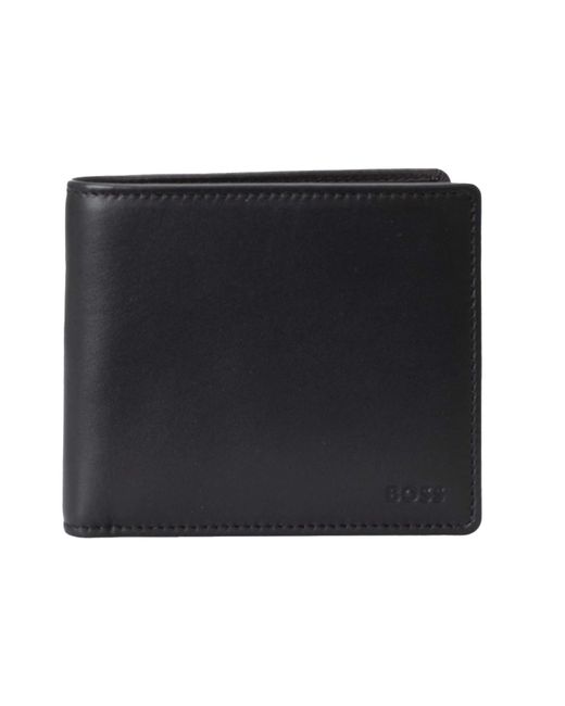 Boss Black Leather Bifold Wallet for men