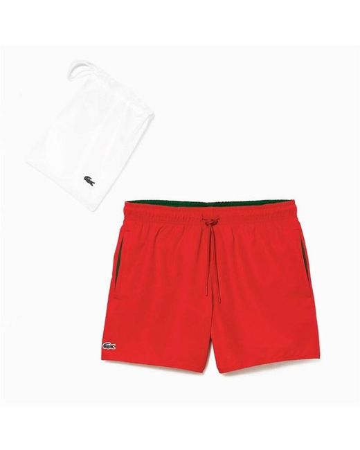 Lacoste Red Taff Swim Shorts for men