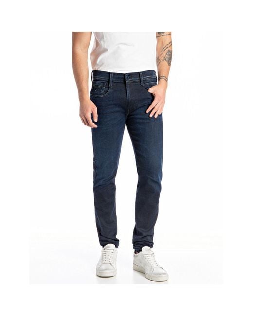 Replay Blue Hyperflex Anbass Slim Jeans for men