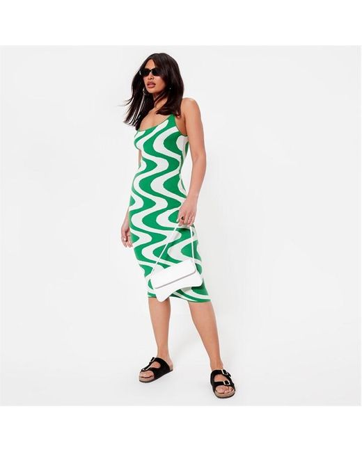 I Saw It First Green Swirl Knitted Midi Dress