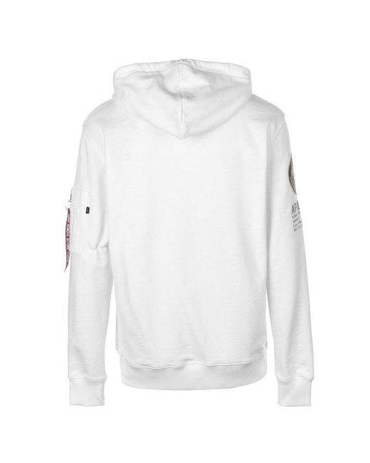 alpha industries apollo 11 hoodie white