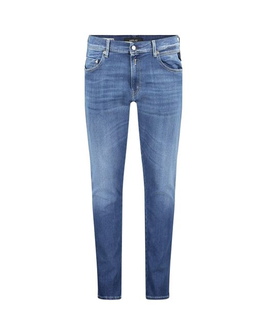 Replay Blue Slim Fit Tapered Jeans for men