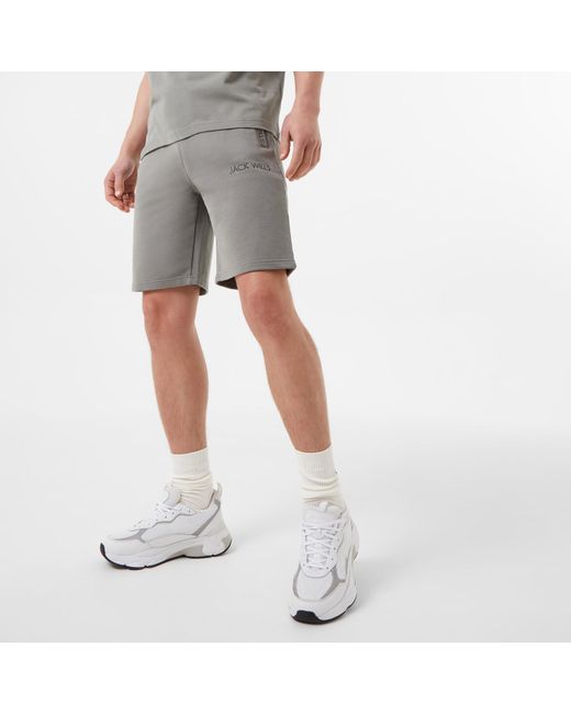 Jack Wills Gray Jw Jacquard Logo Shorts for men