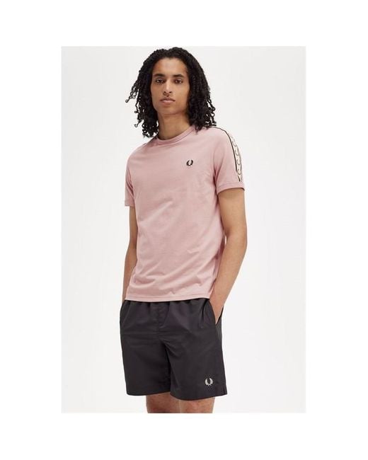 Fred Perry Pink Tee for men