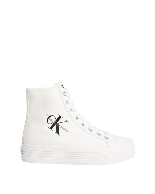Calvin Klein White Recycled Platform High-top Trainers
