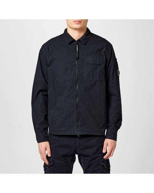 C P Company Black Zipped Overshirt for men