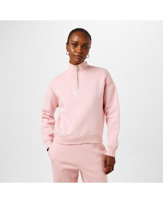 Jack Wills Jw Honeylane Half Zip Sweatshirt in Pink Lyst UK