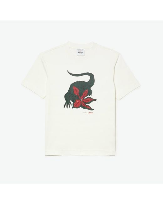 Lacoste White Netflix T-shirt for men