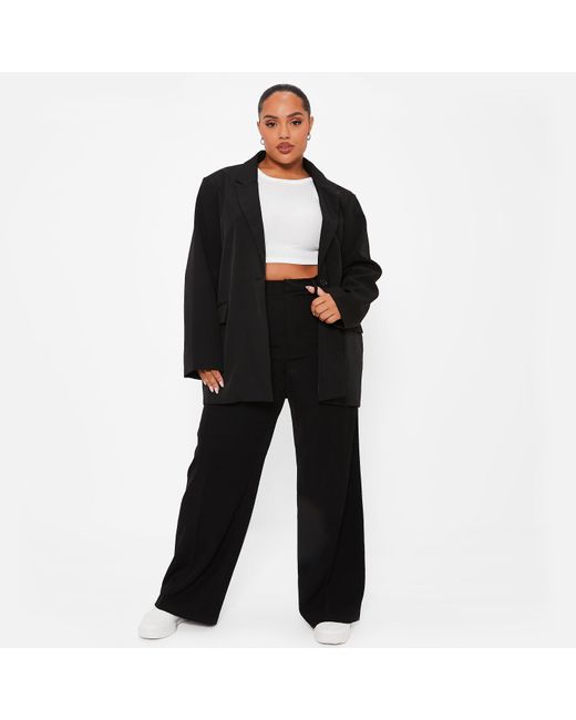 I Saw It First Black Isawitfirst Pintuck Tailored Wide Leg Trousers