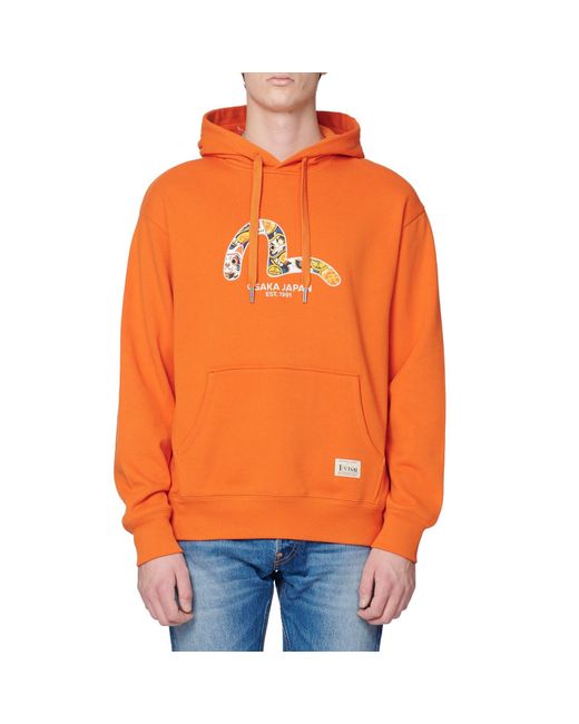 Evisu Orange F-cat Hoody Sn99 for men