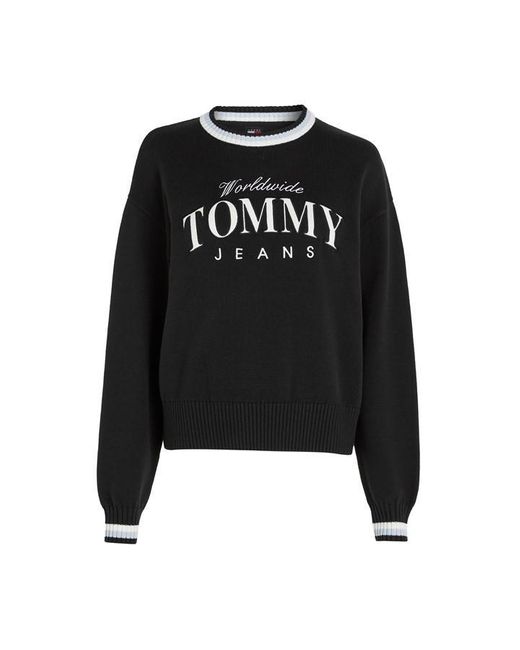 Tommy Hilfiger Black Tj Varsity Crew Neck Sweater