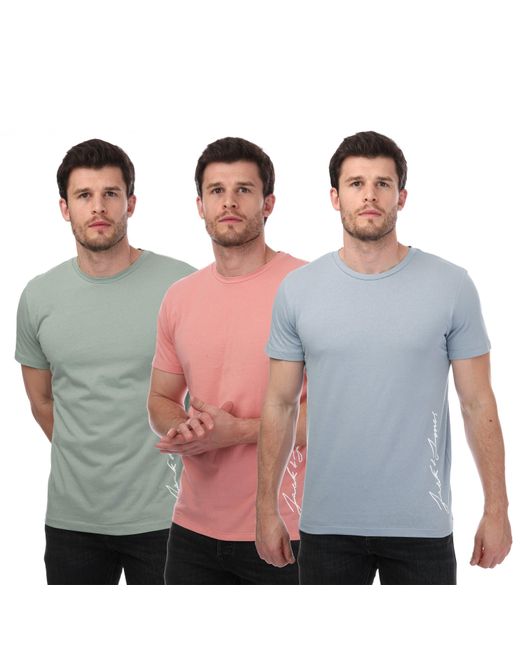 Jack & Jones Blue Jack 3 Pack Crew T-shirts for men