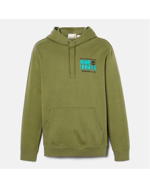 Timberland Green Outdoor Graphic Lb Hoodie for men