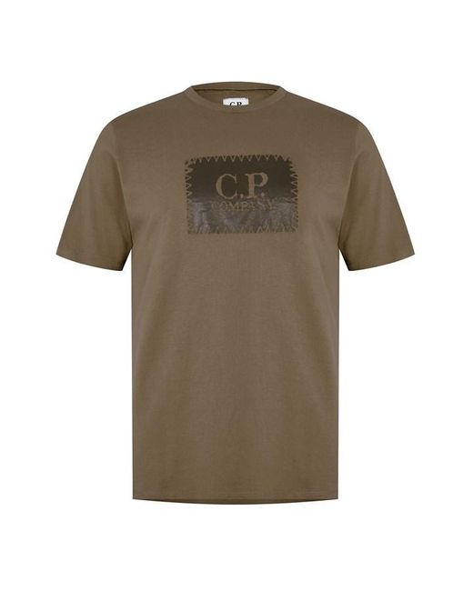 C P Company Green Block Logo T-shirt for men