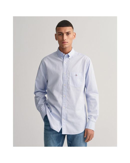 Gant Blue Regular Fit Poplin Shirt for men