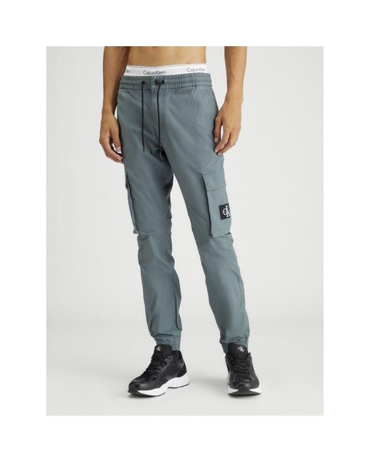 Calvin Klein Blue Ckj Washed Cargo Trs for men