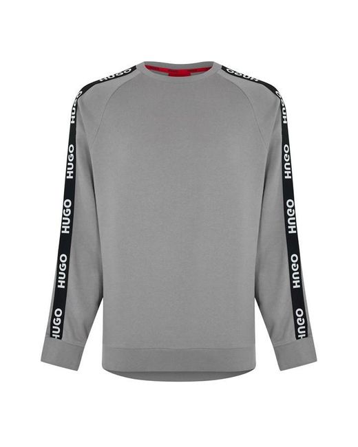 HUGO Gray Boss Lounge Sporty Logo Sweatshirt for men