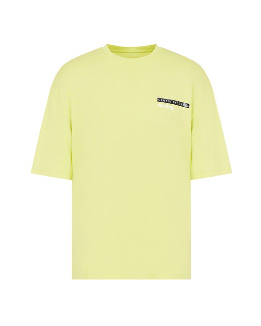 ARMANI EXCHANGE Yellow Mix Mag T Shirt for men