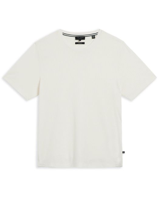 Ted Baker White Rakes Textured T Shirt for men