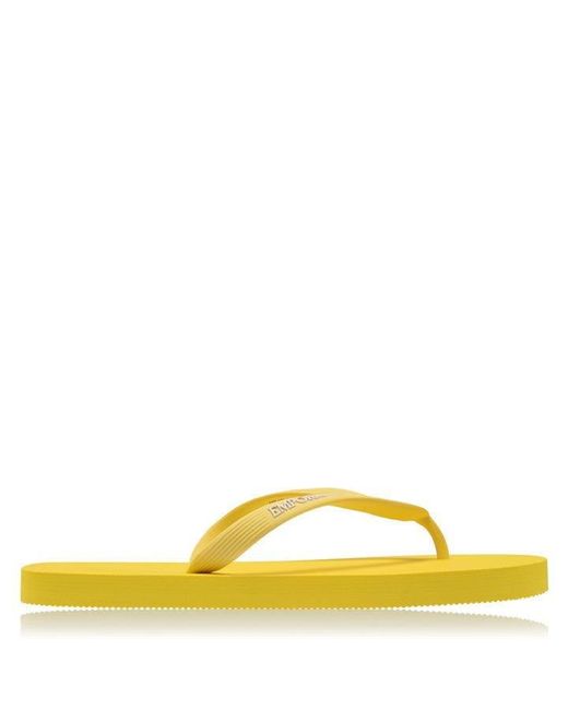 Emporio Armani Yellow Emporio Logo Flip Flops