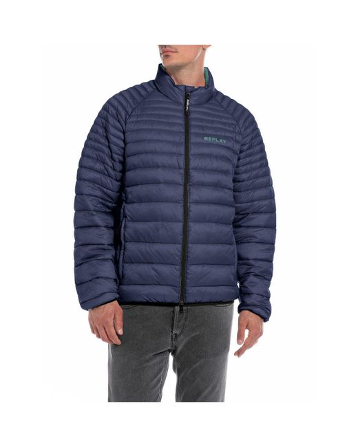 Replay Blue Puffer Jacket Sn32 for men