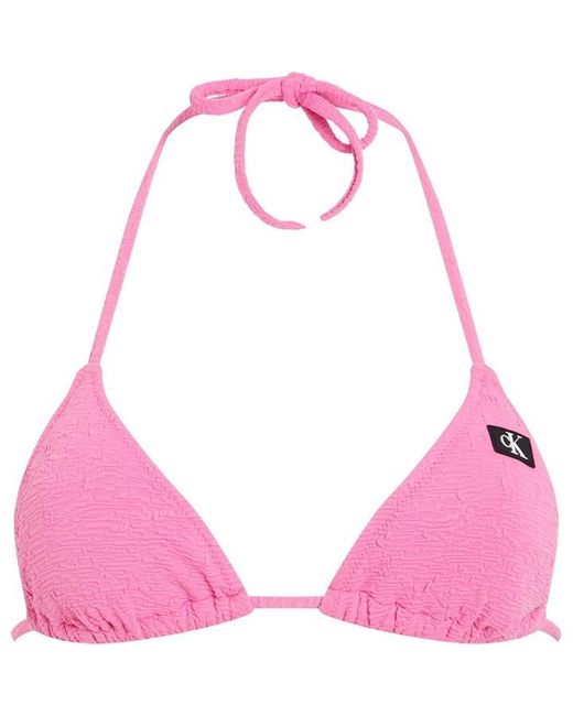 Calvin Klein S Mono Txtr Triangle Bikini Bold Pink S