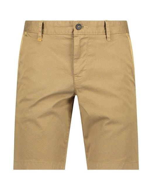 Boss Natural Hugo Printed Stretch Cotton Twill Shorts for men