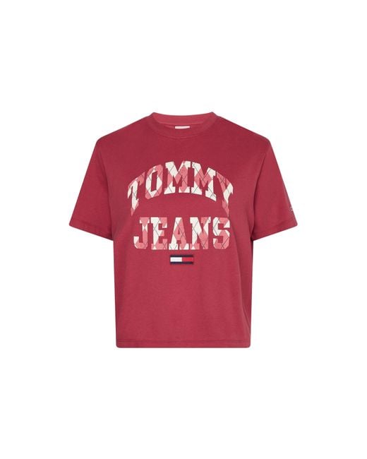 Tommy Hilfiger Red College Argyle T Shirt