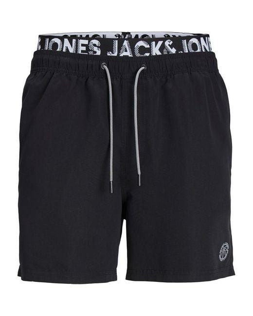Jack & Jones Blue Double Waistband Swim Shorts for men