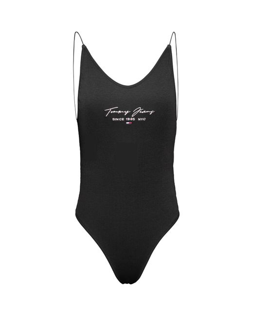 Tommy Hilfiger Black Script Strap Bodysuit