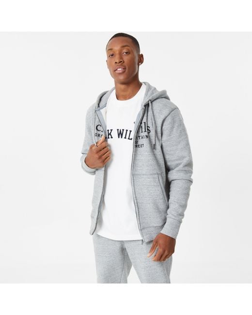 Jack Wills Pinebrook Graphic Zip Hoodie in Grey for Men Lyst UK
