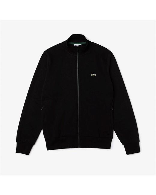 Lacoste Black Full Zip Funnel Sweatshirt for men
