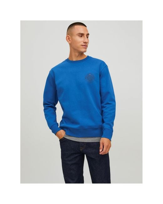 Jack & Jones Blue Dean Crew Neck Sweatshirt for men